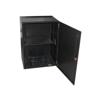 RK17-4E LINKMADE Armario de Seguridad 17U 45cm de Fondo Negro con 2 Ventiladores y 1 Repisa