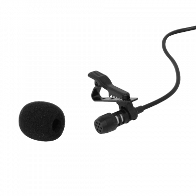 LAVALIER-35 Micrófono de solapa con pinza para vestimenta tipo camisa o polera, conector 3,5mm macho y cable pasivo modelo GL-119