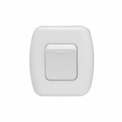 INTERRUPTOR-912 KALOP 9/12 Boton Switch Simple Sobrepuesto Blanco Tekna IP20 KS39650