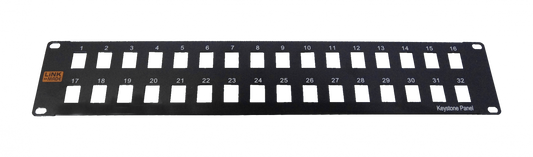 PP232L LINKMADE Panel de parcheo metálico de 32 puertos Keystone sin soporte, 2U, descargado