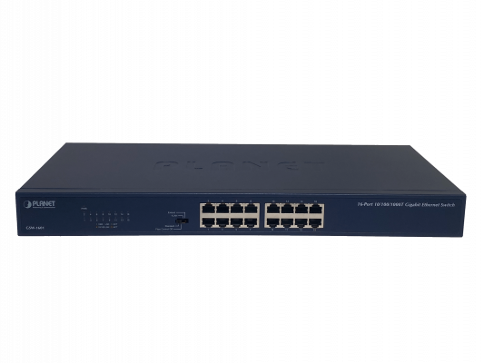 GSW-1601 PLANET Switch No Administrable Capa 2 de 16 Puertos 10/100/1000 para Rack 220V-Directo con Selector de 4 Modos