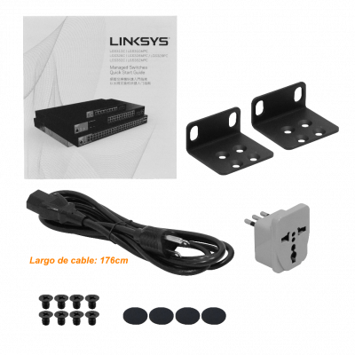 LGS328MPC LINKSYS Conmutador 24 puertos 1000 con PoE-at 4 ranuras SFP+10G 410W total Administrable RJ45-Consola Montaje Rack
