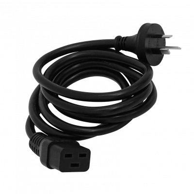 NRMD Cable de Alimentación Macho-C19 a Hembra-C19 Negro 1,8 metros Tipo-I=Argentina/Australia