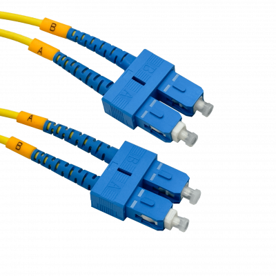 JFSCC15 Cable de fibra óptica monomodo dúplex de 15 metros con conectores SC-SC/UPC, núcleo de 9/125 µm y cubierta de 3 mm