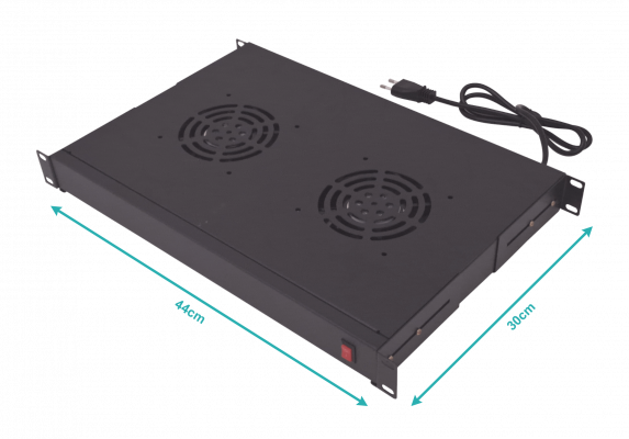 RAT-1L LINKMADE 1U 2-Coolers Negro c/Interruptor-Encendido 220VAC