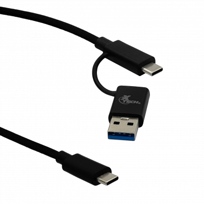 USBC-2MM XTECH Cable Híbrido USB-C a USB-C Macho/USB-A Macho 182cm USB2.0 XTC-532