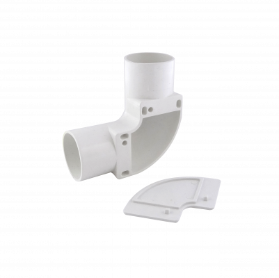 PVC25-CT Codo con tapa LINKCHIP de 25 mm para conducto de PVC blanco