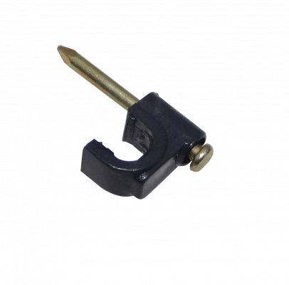 GRAMPA-C6N KALOP 50-UN C6 Negra 6x6mm Clavo-15x2mm Zincado Sujeta-Cable Coaxial