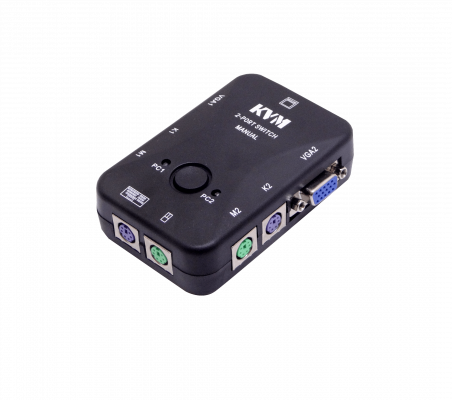 KVM-K02S KVM 2-Puertos-PS2-VGA necesita-Cables no-necesita-Fuente-Alimentación