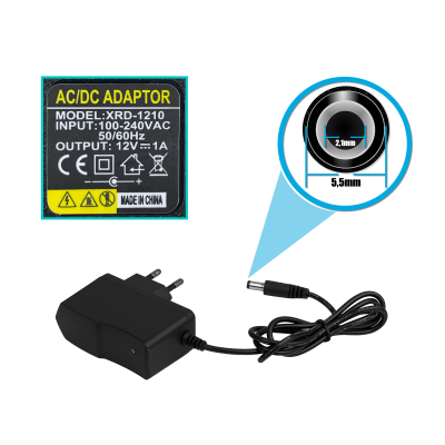PST-1012 12VDC 1A Conector-5,5x2,1mm 12W Alimentador Transformador P1A-IT