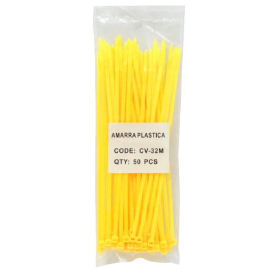 CV-32M 50-unidades 200x3,5mm Amarillo Sujetacables Plástico Nylon 3.5x200mm