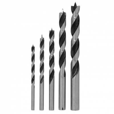 BROCAS-MADERA Juego de 5 Brocas para Madera 4x71mm 5x81mm 6x89mm 8x108mm 10x116mm