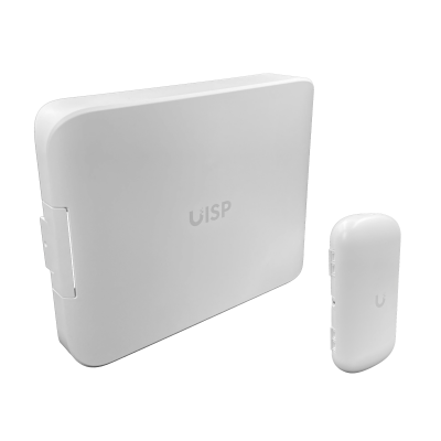 UISP-BOX-PLUS UBIQUITI Gabinete para Exteriores IPX6 Compatible con UISP-S-PLUS Montaje en Muro o Poste de 35-60mm Dimensiones 380x293x76mm