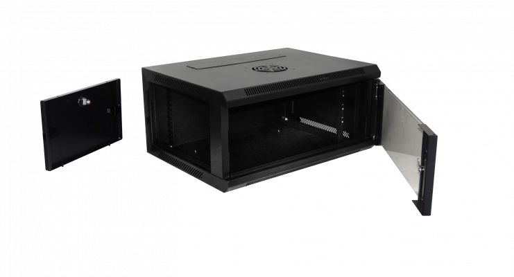 RK04-4L LINKMADE Laterales-Remov 4U 45cm-Fondo Rack Pared Mural Negro