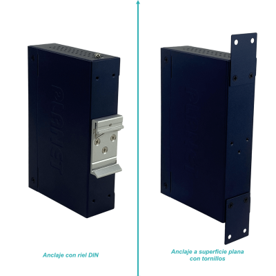 IPOE-E174 PLANET Extensor industrial para riel DIN con switch 5 puertos 10/100/1000, entrada 60W y 4 salidas PoE af/at
