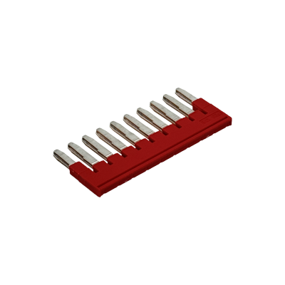 FBS10-5 PHOENIX 1 pieza, puente conector de 10 posiciones para borna, paso de 5mm, color rojo.