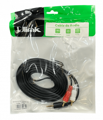AUDIO-3MR ULINK 3,5mm-M 2-RCA-M 3mt Macho-Macho Cable Audio Plug-RCA Phone-1/8