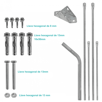 BAM-83 Trípode de Soporte 80cm Zincado con Pintura UV 2 Patas Ajustable 120-200cm