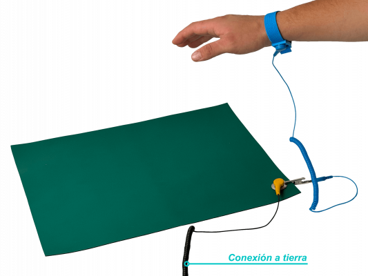 COMPUTER-MAT Tapete Disipador Electrostático 30x40cm cable-100cm-Pinza 8BM-401A