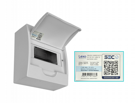 CADIN-08S LEXO Tablero Sobreponer LSZH 8 Modulos Riel Din IP41 IK08 5399108