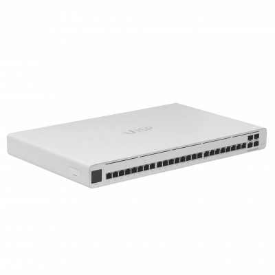 UISP-S-PRO UBIQUITI Conmutador 24 puertos 1000 (16 PoE Pasivo 4 SFP+ 10G 27V/220W total 100-240VAC)