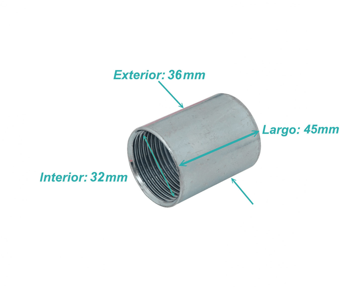 M01-COM IMC Acoplador de 1 pulgada Extendido-45mm Rosca Interna 31/36mm-Diámetro-interior/exterior