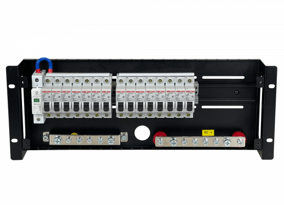 DC-DC4U063B. Convertidor 32A Sistema de Conmutación Manual CC 7 salidas-CC 8 salidas-CC formato Rack 4U