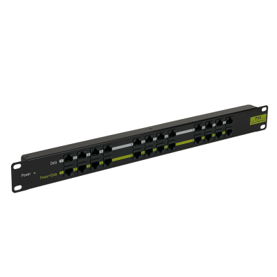 PPP12L LINKMADE PoE Panel-Parches Pasivo necesita/Fuente 12-Puertos 24-RJ45 5,5x2,5mm