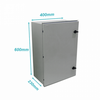 TIP-64 TIBOX Gabinete Estanco Poliéster 600x400x230mm Gris IP65 RoHS con Placa Interior