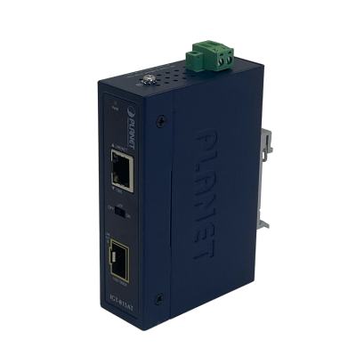 IGT-815AT PLANET 1-1000 1-SFP Carril-DIN industrial Convertidor de Medios necesita-Fuente