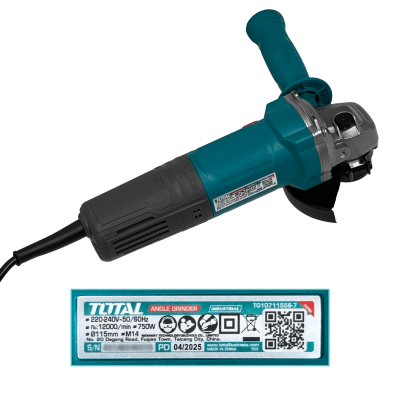 ESME-750 TOTAL 115mm 4-1/2pulgadas Esmeril 750W 240VAC M14 Indust TG10711556-7