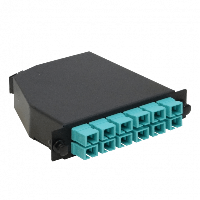 CASCOM3 OM3 12-SC 1-MPO/M Cassette para/1U-3P 130mm Fibra Pre-Conectorizada