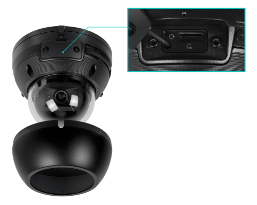 UVC-AI-DOME-B Cámara IP Domo Negro Resolución 4K Ángulo Visión 110º Alcance IR 40m Protección IK10 Requiere Micrófono/Parlante PoE