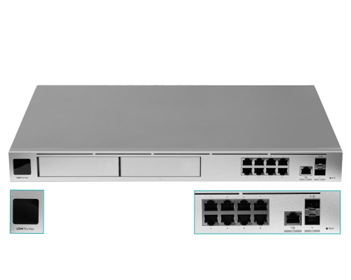 UDM-PRO-MAX UI 128GB 8-1000 1-2500 2-SFP+10G 2-2,5/3,5-HD USP UniFi Pasarela en la Nube