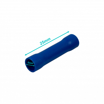 CON-2525 BV2.0 1,5-2,5mm2 50-un Terminal Empalme Azul Aislado PVC Longitud-25mm 16-14AWG