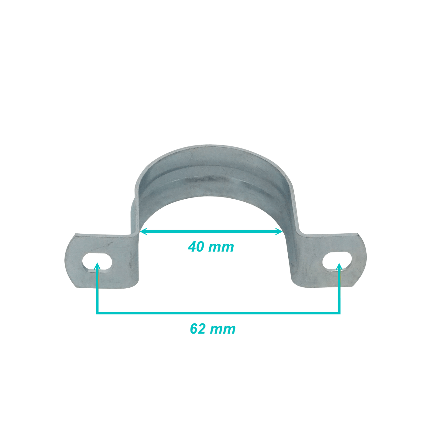 EMT40-A2 40mm unidad 2-T Sujeción 1,2x18mm Grapa para Tubo Conduit Metálico Rígido