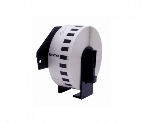 DK2210 BROTHER 29mm x 30,4mt Negro sobre Blanco Papel-Continuo Adhesivo p/QL