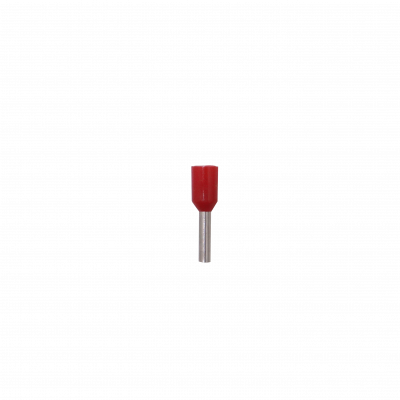 E1008-R Terminales Aislados Rojos 1.0mm² AWG18 8mm/15mm Puntera Crimpable 100 Piezas