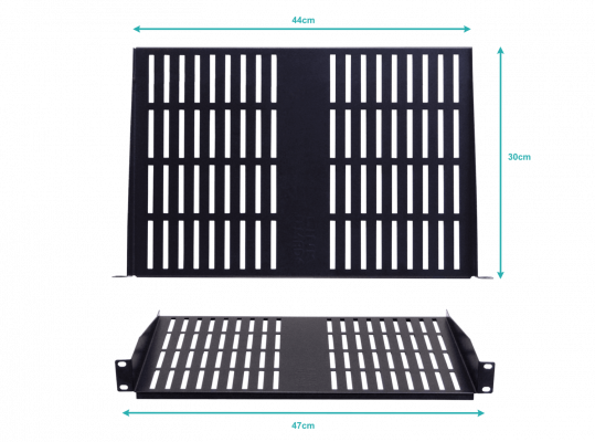 RB1-3VL LINKMADE Ventilada 1U 30cm-Fondo Bandeja Negra p/Rack req-Tornillos