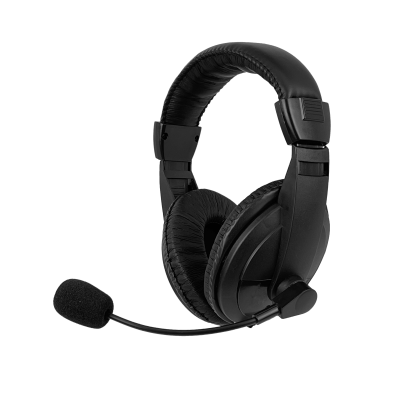 W-750 Diadema con Audífono y Micrófono de Doble Plug 2x3.5mm Macho y Cable de 180cm