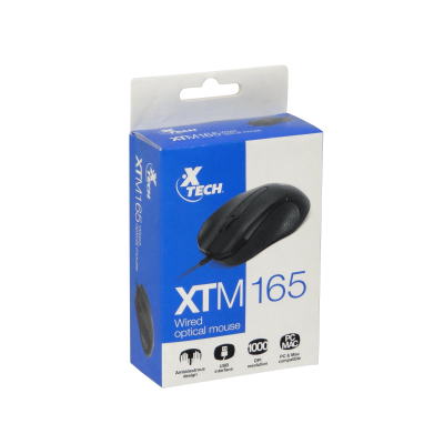 XTM165 XTECH Ratón con cable USB-AM de 125cm color negro sensor óptico