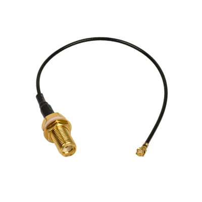 ACSMAUFL MIKROTIK Conector-SMA-Hembra U.FL(IPX) Cable Negro 12cm