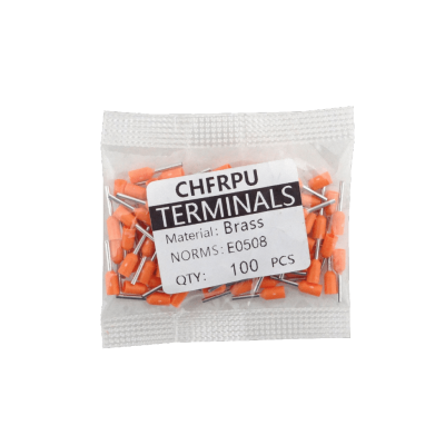 E0508-B Naranja 0,5mm2 8/14mm 100 piezas AWG22 Terminales de férula aislados para crimpar