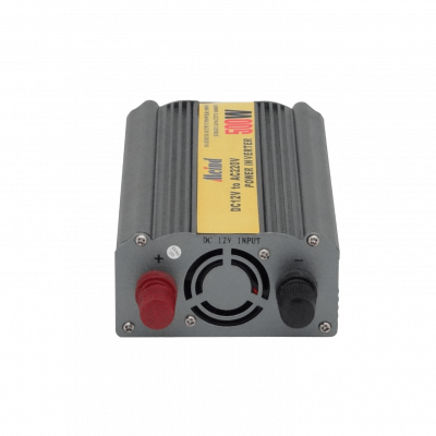 INV-500 MEIND Inversor 300W Nominal 500W Pico 12VDC a 220VAC con Ventilador y Pinzas