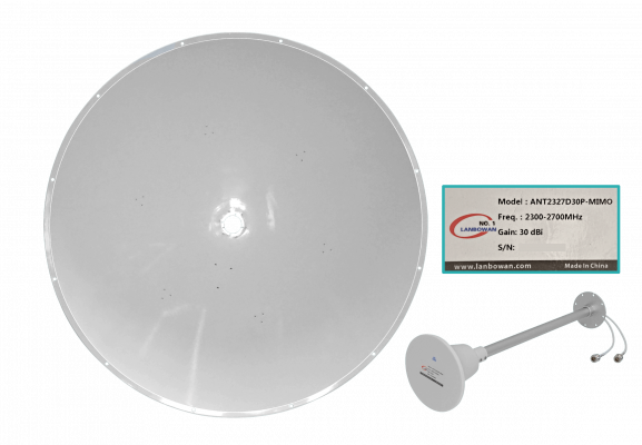 ANT-2G30 Antena Parabólica 30dBi 2,4GHz 2,3-2,7GHz 5ºx5º 2-N-Hembra 120cm Plato
