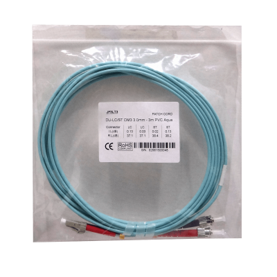 JF3LT3 Latiguillo de Fibra Dúplex Multimodo OM3 LC-ST 3m 3,0mm 50/125um LSZH