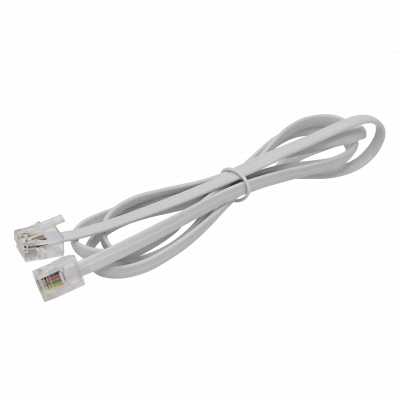 4RJ-1 1mt Cable Telefonico 4-Conductores RJ11/14 M-M 6P4C
