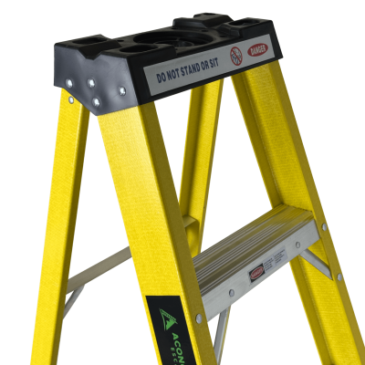 ESAF-408 Escalera Fibra de Vidrio Tipo Tijera 8 Escalones Altura 2,3m Capacidad de Carga 140kg