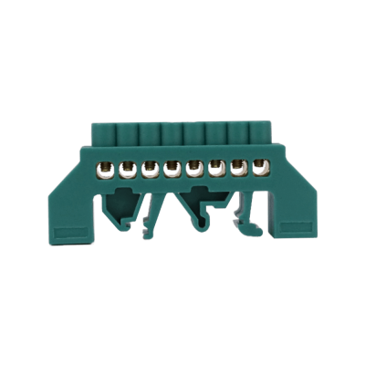REGLETA-DV8 Bloque Distribución Verde 8 Terminales 4mm Carril DIN Reparto Eléctrico