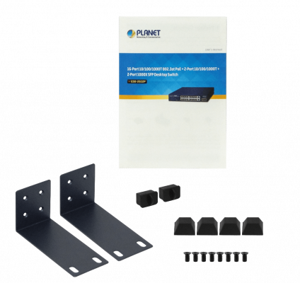 GSD-2022P PLANET Switch rackeable de 19 pulgadas con 18 puertos a 1000Mbps (16 PoE+ af/at), presupuesto total 185W y 2 ranuras SFP